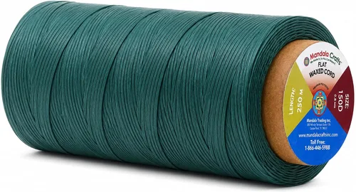 Miniatura 89 de Mandala Crafts Hilo encerado plano de 24 colores surtidos para costura de cuero, 55 x 24 yardas, hilo de poliéster 150D 0.031 in para cueros