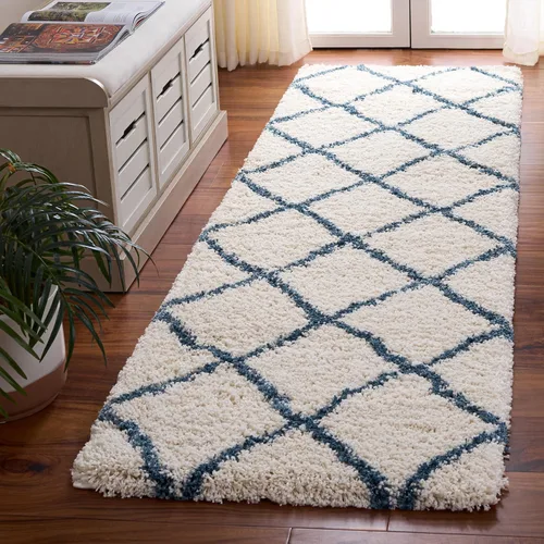 Miniatura 91 de SAFAVIEH Hudson Shag Collection - Alfombra decorativa de 2 x 3 pies, color beige y marfil, diseño moderno de enrejado, no desprende pelusa