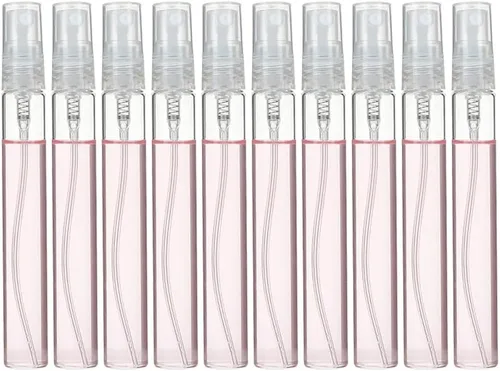 Miniatura 5 de Paquete de 25 recipientes de vidrio con atomizador para botellas, botella marrón, pulverizador negro, tapa negra, muestra de perfume, atomizador
