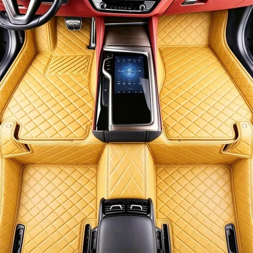 Miniatura 12 de Alfombrillas de cuero personalizadas para todo tipo de clima, revestimientos para el suelo de automóviles, SUV, camiones, juego de tapetes Azul