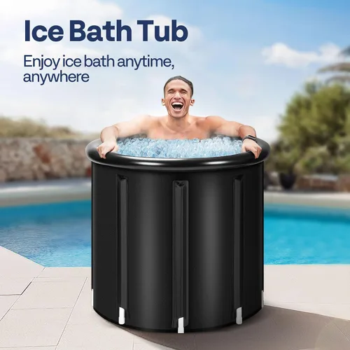 Miniatura 2 de VIVOHOME Bañera de hielo para atletas y amantes del fitness, bañera de inmersión fría portátil de 33.5 pulgadas de diámetro para terapia
