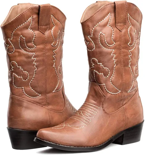 Miniatura 3 de SheSole Botas vaqueras blancas para mujer, diseño floral occidental, botas vaqueras de pantorrilla ancha