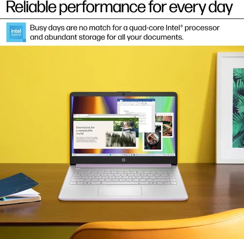 Miniatura 7 de HP Computadora portátil delgada de 14 pulgadas para estudiantes de negocios 2025, MS Office de por vida, IA Copilot, CPU Intel de cuatro núcleos, 16