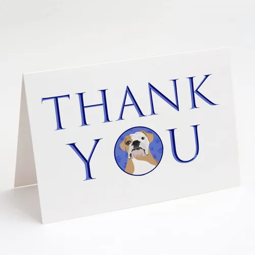 Miniatura 100 de Caroline's Treasures CK8919GCA7P - Tarjetas de felicitación y sobres de agradecimiento tricolor #1, diseño de pastor australiano, color negro, Blanco