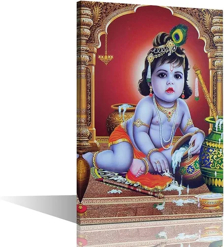 Miniatura 36 de TUMOVO Lord Ganesha - Decoración de pared Ganapati de Deidad india, cuadros impresos en lienzo, pósteres de pintura hinduismo cultural hindú