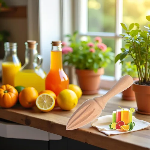 Miniatura 4 de Exprimidor de cítricos de madera – Escariador manual de mano de limón/naranja Herramienta exprimidora de frutas portátil para el hogar, cafetería