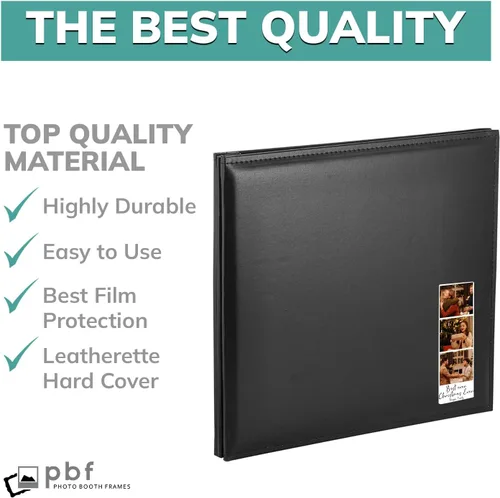 Miniatura 4 de Marcos para cabina de fotos – Álbum de cabina de fotos de 12 x 12 pulgadas, álbum encuadernado con poste de carga superior, 50 páginas