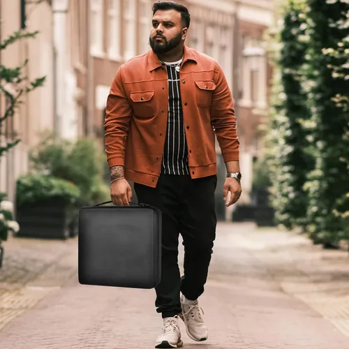 Miniatura 7 de 15 ranuras reloj caja organizadorhombres reloj pantalla caja de almacenamiento se adapta a todos los relojes de pulsera y relojes inteligentes