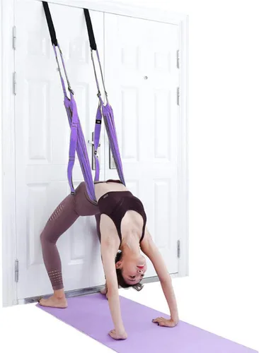 Miniatura 6 de Correa de estiramiento de yoga, fitness, estirador de piernas ajustable, entrenador de asistencia para flexión de espalda, mejora la flexibilidad