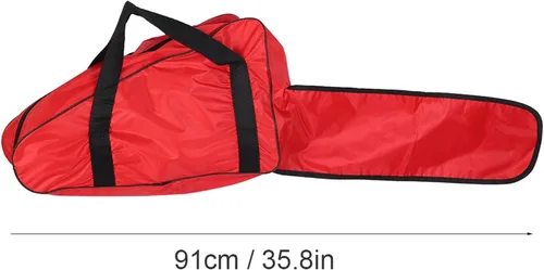 Miniatura 4 de TOPINCN Bolsa de transporte para motosierra, de tela Oxford, portátil, con asa y cremallera larga para motosierras de 12/14/16 pulgadas, color rojo