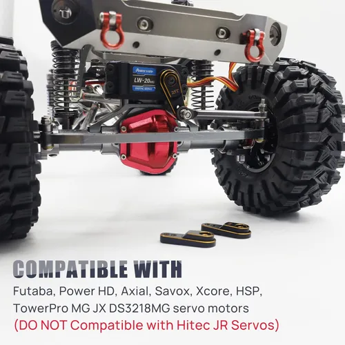 Miniatura 5 de Servo bocina de aluminio 25T actualizaciones de brazo de dirección para servomotores estándar compatibles con Traxxas TRX4 Axial SCX10 Tamiya 1/10