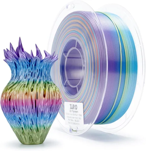 Miniatura 24 de ZIRO Filamento PLA, Filamento de Impresora 3D de Seda de Coextrusión de Triple Color 1.75mm, para Bolígrafo de Impresora 3D, Carrete PLA Multicolor