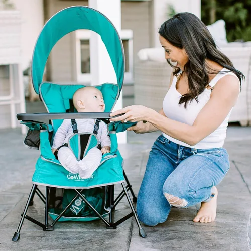 Miniatura 3 de Baby Delight Go with Me Venture Silla portátil Para interiores y exteriores Toldo para el sol 3 etapas de crecimiento para niños Azul