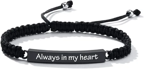Miniatura 17 de Pulsera de urna personalizada para cenizas, recuerdos de joyería de cremación para mujeres y hombres, pulsera ajustable de cuerda tejida hecha a