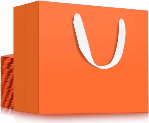 Miniatura 27 de EUSOAR Bolsas de regalo grandes negras, paquete de 12 bolsas de papel de compras de 16 x 6 x 12 pulgadas con asas, bolsa de mercancía de papel kraft