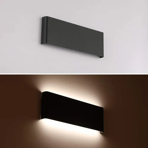 Miniatura 7 de JOOSENHAUSE Lámparas de pared LED negras de 16" para dormitorio, interior, pasillo, modernas, mini luces de tocador de baño 14W 4000K, lámpara