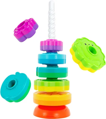 BYFWH Juguetes apilables giratorios para bebés de 12 meses en adelante, apilador de anillos para niños pequeños de 1 a 3 años, juguetes Montessori,