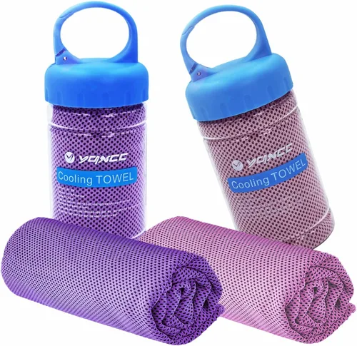 Miniatura 17 de YQXCC Paquete de 2 toallas de enfriamiento (47 x 12 pulgadas) toalla de hielo para cuello, toalla suave y transpirable, toalla fresca de microfibra