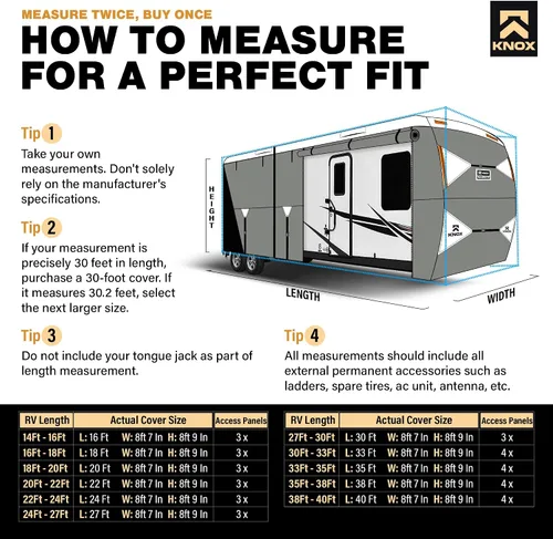 Miniatura 5 de Cubierta de remolque de viaje de 3ra generación, tela APEX de 7 capas resistente a desgarrones, se ajusta a la cubierta de autocaravana, cubierta