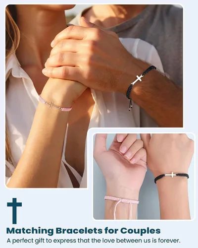Miniatura 2 de VU100 Pulseras a juego para parejas Pulseras Regalos para novia novio Regalos de relación a larga distancia Pulseras a juego Regalo para aniversario