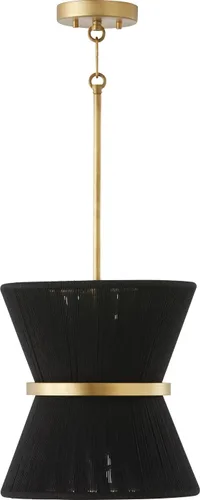 Miniatura 8 de Capital Lighting 341211NP Cecilia - Lámpara colgante cónica de cuerda natural blanqueada de transición Art Deco Luxe envuelta a mano, 1 luz de 100