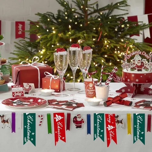 Miniatura 4 de Cinta de señalización verde para decoraciones navideñas, cintas decorativas no adhesivas de Feliz Navidad, cinta de marcado de 2 pulgadas x 164 pies