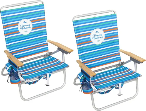 Miniatura 8 de Tommy Bahama 4-Position Extended seat Height Easy in-Easy Out Folding Backpack Beach Chair
