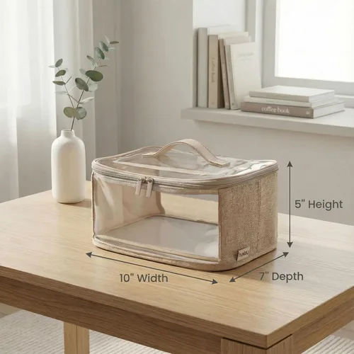 Miniatura 7 de holay Bolsas transparentes de almacenamiento de juguetes con asa, paquete de 4 contenedores organizadores de almacenamiento para juguetes de niños