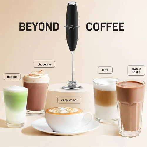 Miniatura 134 de Zulay Milk Boss Espumador de leche potente manual, hace espuma para latte, batidor para mezclar bebidas, café, miniespumador para capuchino, frappé