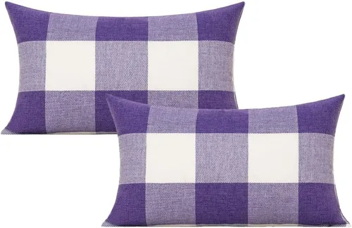 Miniatura 24 de VAKADO Fundas de Almohada Decorativas Rosas para San Valentín 16x16 Juego de 2 Buffalo Día de San Valentín Decorativas Gingham Casa de Campo Cuadros