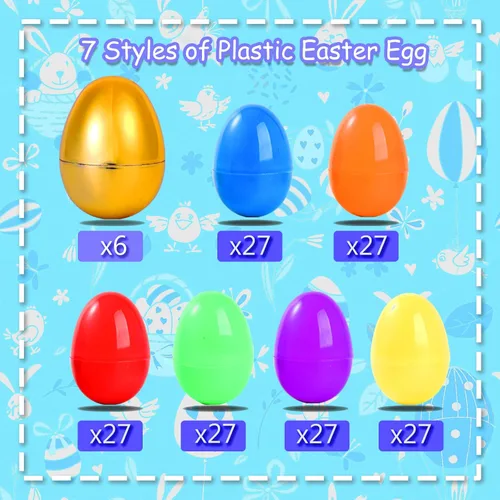 Miniatura 5 de 168 huevos de Pascua precargados con juguetes en el interior, regalos de cesta de Pascua en huevos sorpresa, juguetes de Pascua a granel, premios