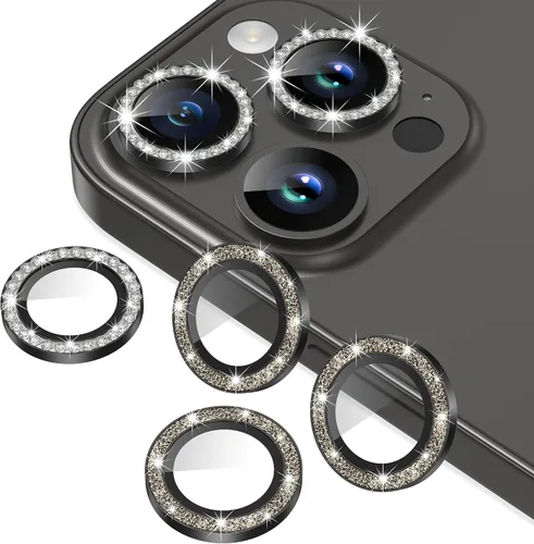 Miniatura 16 de AGVEE Paquete de 6 protectores de lente de cámara para iPhone 14 Pro de 6.1 pulgadas/14 Pro Max de 6.7 pulgadas, con diamantes brillantes y anillo