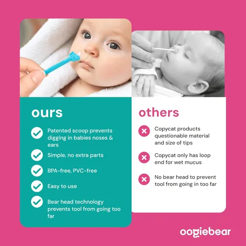 Miniatura 7 de Oogiebear – Limpiador de oídos y nariz para bebés, 2 unidades Azul con estuche