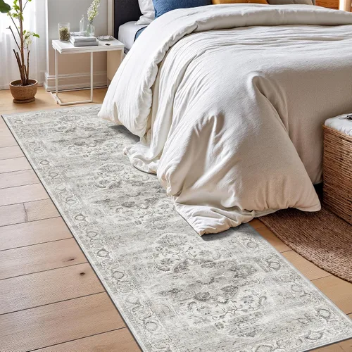 Miniatura 32 de Alfombra de pasillo lavable de 2 x 6 pies - Alfombras de cocina con respaldo antideslizante vintage suave estilo granja, alfombra de entrada