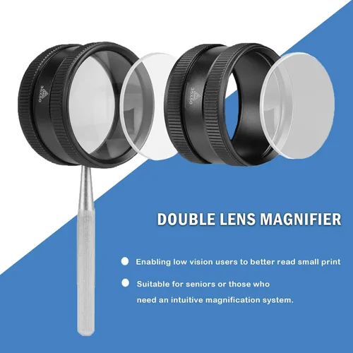 Miniatura 2 de Rongon Lupa de mano para trabajo cercano, lupas de lectura de alta claridad 35X, lupa portátil para degeneración macular, lectura de personas