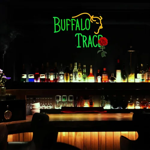 Miniatura 5 de Letrero de neón de whisky para decoración de pared de bar, letrero de bar con luz regulable Buffalo Whiskey para decoración de cueva de hombre, bar