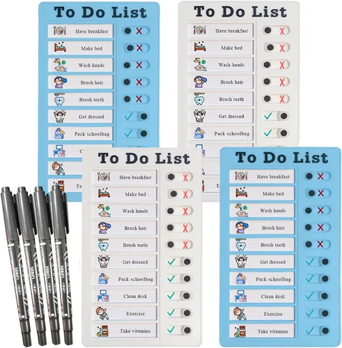 Miniatura 9 de Tabla de Tareas para Niños Múltiples Niños, 2pcs Lista de Tareas Pendientes Tablero de Lista de Verificación (Lista de Tareas Pendientes-2pcs)