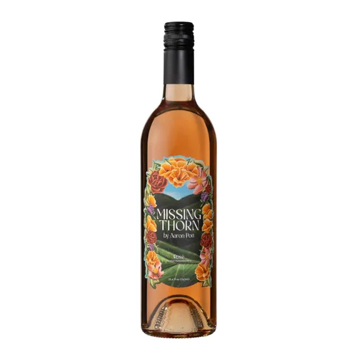 Missing Thorn Vino rosado de Zinfandel sin alcohol de Aaron Pott – Sip Clean vino sin alcohol con bayas y notas de naranja sanguina – Bajo azúcar,