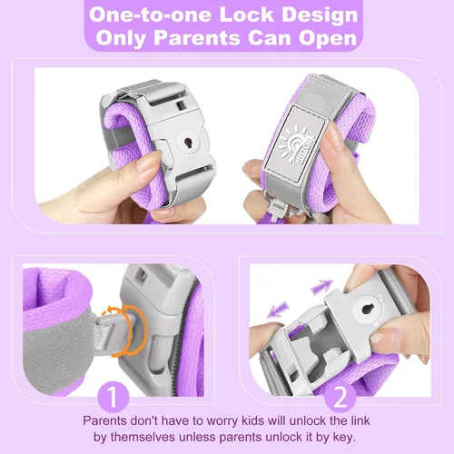 Miniatura 4 de Arnés para caminar del niño pequeño - Correa de muñeca anti pérdida para niños - Arnés de seguridad infantil - Mejora con reflectante (6.5 pies)