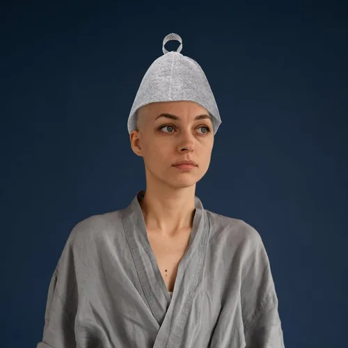 Miniatura 9 de EXCEART Sombrero de sauna de fieltro grueso, ligero y cómodo, con absorción de humedad y lazo para colgar, para hombres y mujeres, sauna, sala