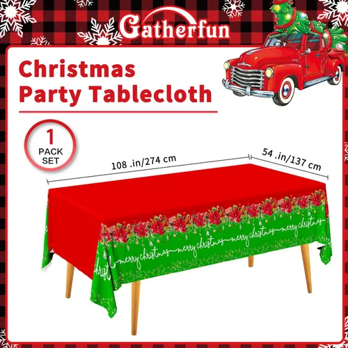 Miniatura 3 de Suministros de fiesta de Navidad, platos de papel desechables, servilletas, vasos, cuchillos, cucharas, tenedores, mantel para decoraciones