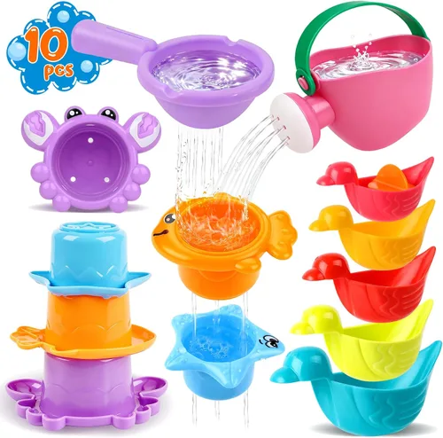 Miniatura 7 de 10 juguetes de baño para niños de 1 a 3 años, juguetes de agua para bañera y piscina para niños pequeños de 1 a 3 años y bebés de 12 a 18 meses