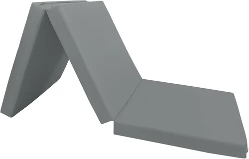 Miniatura 4 de Colchón tríptico gris, Shikibuton, para cama, de 3 pulgadas de alto x 27 pulgadas de ancho x 75 pulgadas de largo, de 1.8 libras. Colchoneta