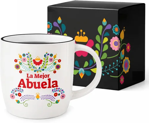 Triple Gifffted Taza de café La Mejor Abuela, ideas de regalos para la mejor abuela en español para Navidad, Día de la Madre, Navidad, cumpleaños,