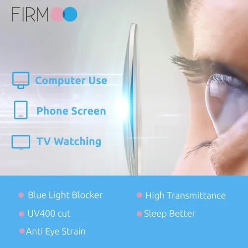 Miniatura 6 de Firmoo Lentes de bloqueo de luz azul para mujeres/hombres, antifatiga ocular, lentes de computadora con marco cuadrado