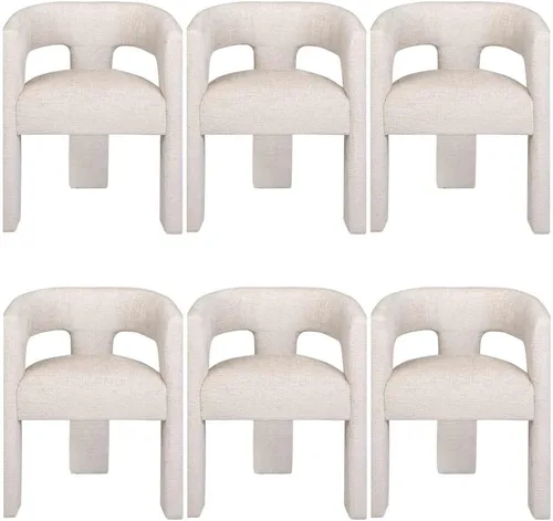 Miniatura 21 de Jofran Gwen - Silla decorativa tapizada de jacquard, moderna silla escultórica de felpa de lujo para comedor o sala de estar, sillas para sala