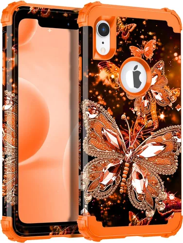 Miniatura 9 de Miqala Funda compatible con iPhone 14 Plus, que brilla en la oscuridad, tres capas, resistente, a prueba de golpes, de plástico duro, funda Amaranto