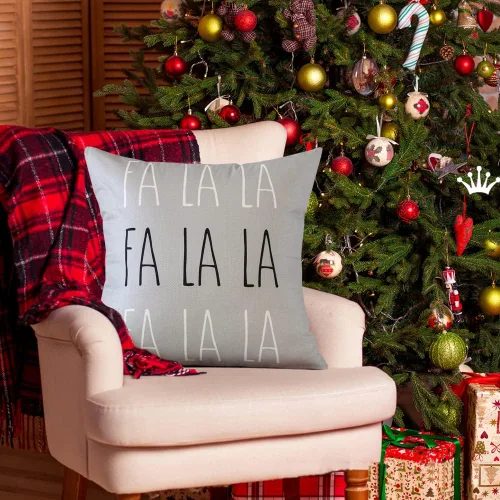 Miniatura 9 de OTOSTAR Juego de 4 fundas de almohada de Navidad de 45.7 x 45.7 cm, decoración navideña de granja, fundas de almohada de Navidad Joy Xmas Tree Let