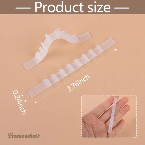Miniatura 2 de Framendino, Paquete de 200 tiras antideslizantes de goma adhesiva para perchas de madera, ropa transparente