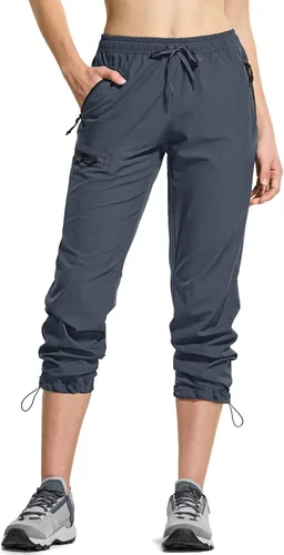 Miniatura 2 de CQR Pantalones de senderismo para mujer, pantalones cargo elásticos ligeros con bolsillos con cremallera, pantalones deportivos resistentes al agua